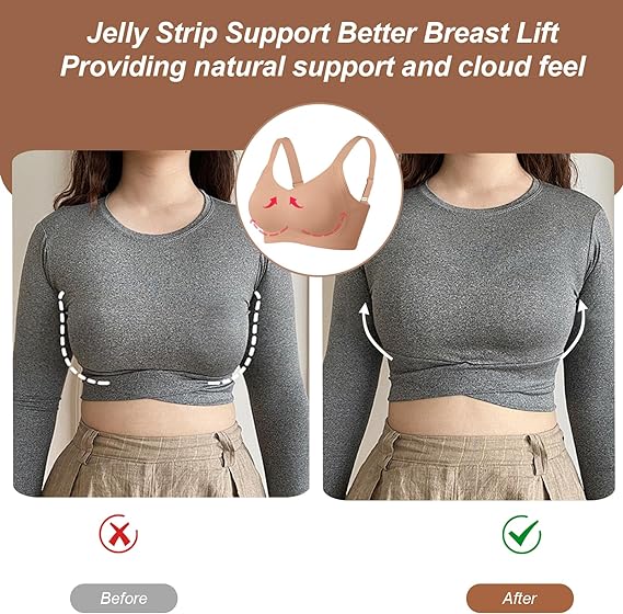 SEAMLESS JELLY BRA FULL COVERAGE PUSH UP NO UNDERWIRE BRA - Image 6